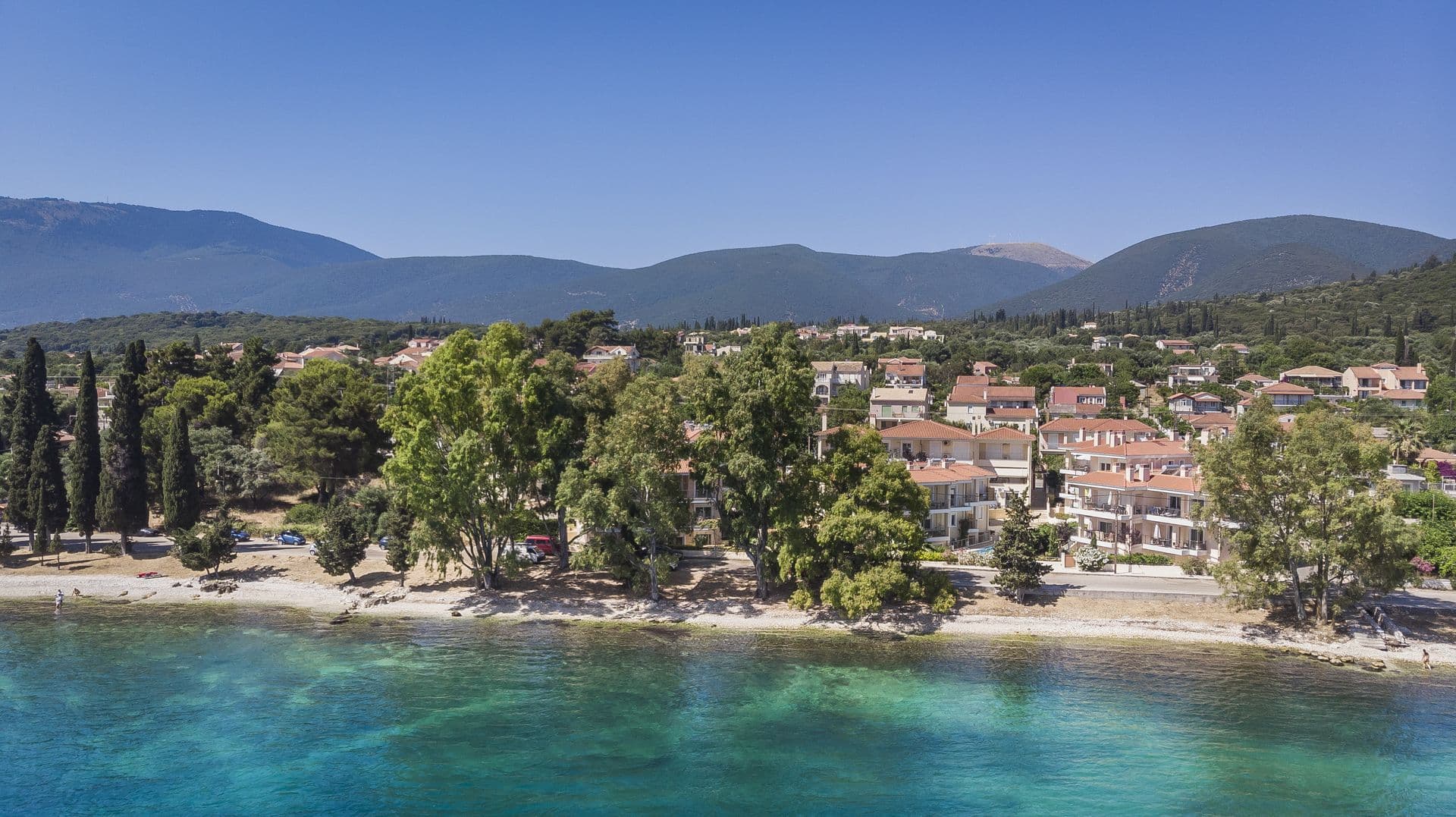 best place to stay in kefalonia is karavomilos for seafront location and no crowds.